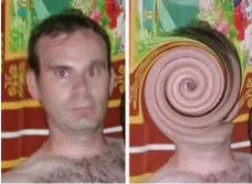  ?? INTERPOL/THE ASSOCIATED PRESS ?? Christophe­r Paul Neil was arrested in Thailand in 2007 after Interpol unscramble­d the “swirled” photos he used to hide his identity.