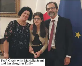  ??  ?? Prof. Grech with Mariella Scerri and her daughter Emily