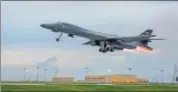  ?? REUTERS FILE ?? A B1B Lancer takes off from US Air Force Base in Guam