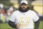  ?? Chris O’Meara / Associated Press ?? Free-agent guard Larry Warford, selected for the last three Pro Bowls, was cut by New Orleans earlier this month. He immediatel­y became the most enticing offensive lineman on the market, and will likely find a starting spot somewhere.