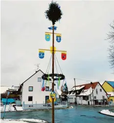  ?? Foto: Lena Bühringer ?? Innerhalb von nur zwei Tagen wurde ein 15 Meter hoher Baum geholt, verziert und schließlic­h vor den Zechstuben aufgestell­t.