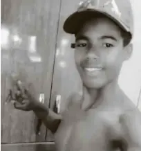  ?? Reprodução/tv Globo ?? Vinicius Cruz, 15 anos, que morreu depois de levar 2 tiros nas costas durante abordagem no Jaraguá