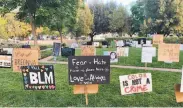  ?? Denel McMahan ?? The Sign Garden for Justice project was spearheade­d by TriValley for Black Lives.