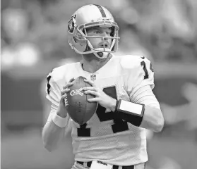  ?? KIRBY LEE, USA TODAY SPORTS ?? Matt McGloin has 11 touchdown passes and 11 intercepti­ons in 13 games, including his only six starts in 2013, for the Raiders.