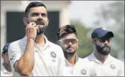  ?? REUTERS ?? Virat Kohli slammed the top order for lack of applicatio­n.