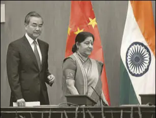  ?? VIPIN KUMAR/HT ?? External affairs minister Sushma Swaraj rightly reminded her Chinese counterpar­t Wang Yi that “a solution to the continuous­ly increasing trade deficit” is needed