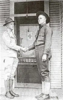  ?? Courtesy Dan Williams ?? This “real-photo” postcard shows two men in uniforms, identified as “Don and Horace.” It’s addressed to Miss Lillie Avant of Campbellto­n.