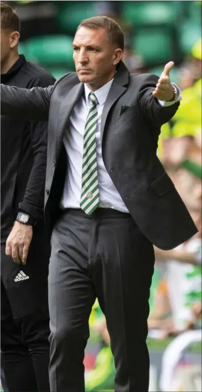  ??  ?? Brendan Rodgers got over failing to reach Champions League and losing star striker Moussa Dembele