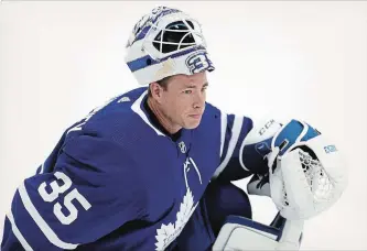  ?? ANDREW FRANCIS WALLACE TORONTO STAR FILE PHOTO ?? Curtis McElhinney has played in 32 regular-season games across two seasons in Toronto.