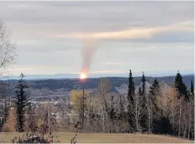  ?? DHRUV DESAI / THE CANADIAN PRESS ?? The rupture of a natural gas pipeline earlier this month north of Prince George, B.C., has sparked concerns about high prices and fuel availabili­ty.