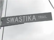  ?? HO-JENNIFER HORTON/THE CANADIAN PRESS ?? Puslinch Township council voted to keep Swastika Trail as the name of one its roads.