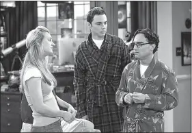 ??  ?? The Big Bang Theory begins its 12th and final season on Sept. 24. The venerable CBS sitcom stars (from left) Kaley Cuoco, Jim Parsons and Johnny Galecki, shown here in a scene from 2010.