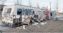  ?? JACK LAKEY ?? A derelict motor home and a food wagon were illegally dumped last summer in an industrial area in Scarboroug­h.