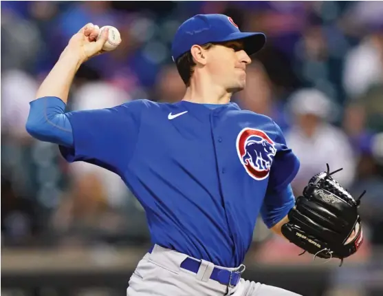  ?? KATHY WILLENS/AP ?? Cubs starting pitcher Kyle Hendricks allowed no runs and two hits and struck out seven in six innings against the New York Mets on Thursday night.