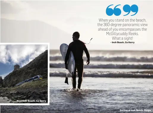  ??  ?? Surfing at Inch Beach, Dingle