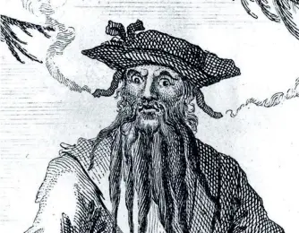 ?? SPECIAL TO THE EXAMINER ?? Legendary pirate Blackbeard (Edward Teach) was notorious for putting lit fireworks in his hair and beard to terrorize his enemies.