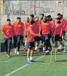  ?? FOTO: SEVILLA CF ?? Entrenamie­nto ayer del Sevilla