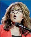  ?? REUTERS ?? Sarah Palin addresses the Western Conservati­ve Summit in Denver, Colorado.