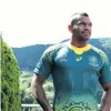  ?? PHOTO: GETTY IMAGES ?? With pride . . . Wallabies fullback Kurtley Beale tries out the team’s indigenous jersey in Oita yesterday.