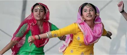  ?? ?? A Punjabi group from Botany Downs Secondary College, one of 181 groups at Polyfest in Auckland