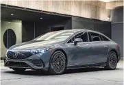  ?? COURTESY OF MERCEDES-BENZ USA VIA AP ?? The 2023 EQS Sedan is a large electric luxury vehicle with an EPA-estimated range of up to 350 miles.