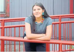  ?? ELIZABETH MCSHEFFREY ?? Grade 11 student Hailey Loon, seen here at Sakatchewa­y Anishinabe School, is a hip-hop dancer and writer. A friend heard about her reserve. “I had to tell him it’s not all about mercury; not everyone is affected by it. He just said, ‘Wow.’ ”