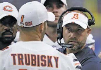  ?? MICHAEL CONROY/AP ?? Coach Matt Nagy’s greatest failing might be that his quarterbac­k, Mitch Trubisky, has gotten worse.