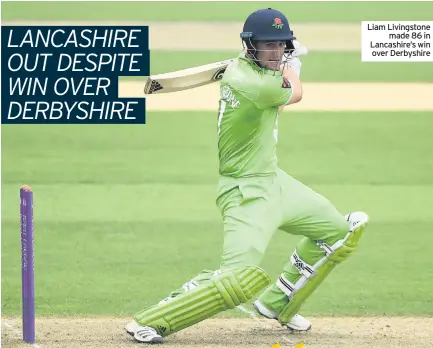  ??  ?? Liam Livingston­e made 86 in Lancashire’s win over Derbyshire