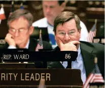  ?? BOB CHILD/AP ?? Connecticu­t state House Minority Leader Robert Ward, R-North Branford, listens to debate in the Hall of the House at the state Capitol in 2006. Ward died last Sunday at age 68.