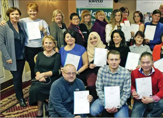  ??  ?? The English language group with Niamh Maguire and teacher Frances Quinn of Bray Adult Learning Centre.