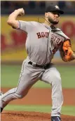  ?? AP PHOTO ?? ZERO TOLERANCE: Lance McCullers Jr. pitched seven shutout innings as the Astros beat the Rays last night, 1-0.