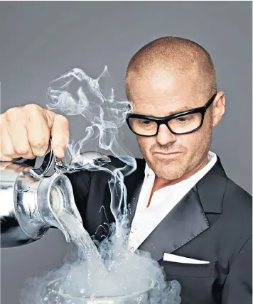  ??  ?? Dinner on the rocks: Heston Blumenthal said the addition of bauxite, top left, pebbles and gravel to his dishes was ‘a rather successful experiment’