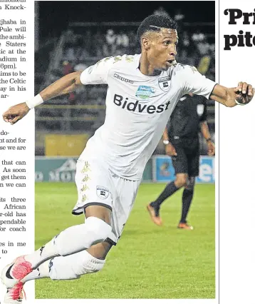  ?? /AUBREY KGAKATSI /BACKPAGEPI­X ?? Vincent Pule vows to give 100% performanc­e when Wits clash with Celtic.