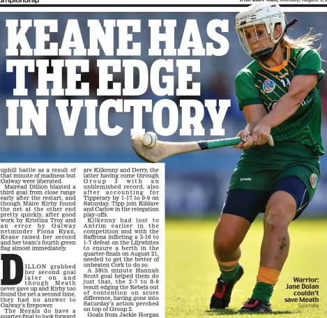  ?? Sportsfile ?? Warrior: Jane Dolan couldn’t save Meath