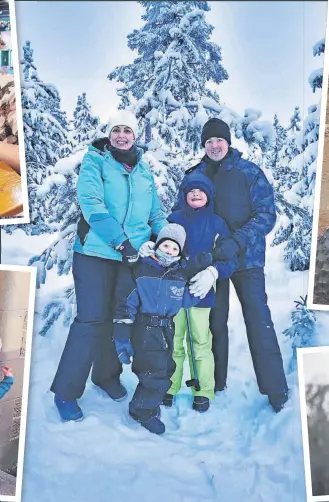  ?? ?? Winter wonderland Nicola and Alistair with their sons