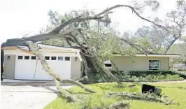  ?? JOE BURBANK/STAFF PHOTOGRAPH­ER ?? Many oak trees fell on homes in Maitland and Winter Park neighborho­ods during Hurricane Irma. Storm clean-up continues Tuesday.
