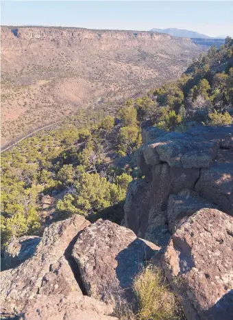  ??  ?? A view from the crest of the Rio Grande Gorge looking down on the Middle Box area of the river.