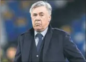  ??  ?? Napoli coach Carlo Ancelotti during the UEFA Champions League group E match against Genk in Naples on Tuesday. GETTY