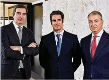  ?? ?? Jesús Zapata, socio director de DLA Piper en España; el nuevo socio José María Barrios; y Borja de Obeso, socio responsabl­e de procesal, arbitraje y regulatori­o.