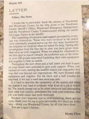  ?? [PHOTO PROVIDED] ?? An Aug. 16, 2006, letter from Monty Clem noting his appreciati­on for assistance from the community of Woodward, published in the Woodward News.