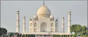  ?? BURHAAN KINU/HT ?? The UP government had excluded Taj Mahal from a list of historical places in the official booklet of tourism department.