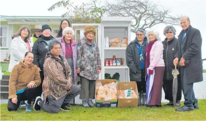  ?? Photo / Caitlan Johnston ?? Members from each of the Te Awamutu and Otorohanga ¯ Ma¯ ori Women’s Welfare League’s attended the blessing of the Pa¯ taka Kai on Wednesday morning.