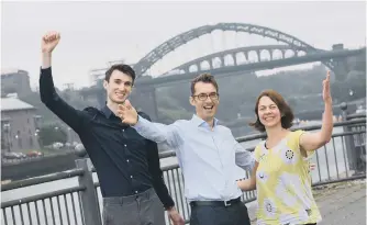  ??  ?? From left, Kristian Foreman from Sunderland’s 2021 City of Culture team, Keith Merrin, chief executive of Sunderland Culture, and Rebecca Ball, director of Sunderland’s 2021 City of Culture bid.