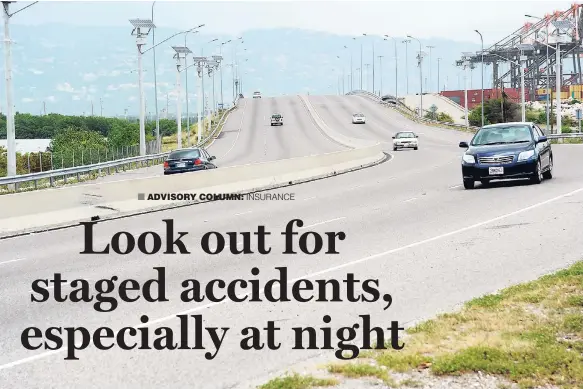  ??  ?? In this 2013 file photo, vehicles traverse the toll highway. Motorists should be alert to potential collisions, some of which might be staged for insurance purposes.