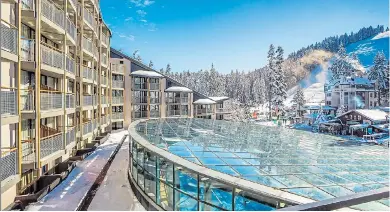  ??  ?? CHEAP AND VERY CHEERFUL: The Rila Hotel in Borovets has 500 rooms and is packed with modern facilities