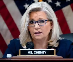  ?? AP ?? Vice-chairperso­n of the House select committee investigat­ing the January 6, 2021, insurrecti­on Liz Cheney says there could be more than one criminal referral against former president Donald Trump.