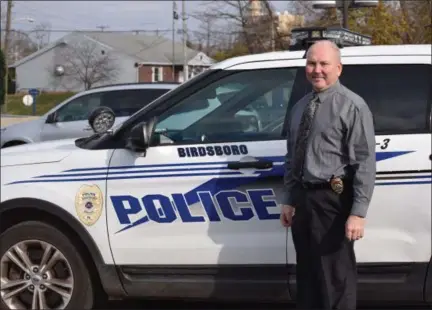  ?? MARIAN DENNIS — DIGITAL FIRST MEDIA ?? Todd Trupp has taken on his new position as Birdsboro’s police chief. He was named the new chief in October following the retirement of Ted Roth.