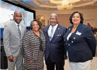  ??  ?? Riviera Beach, Florida, Mayor Ronnie Felder (l) and West Palm Beach Mayor Keith James join ELC Interim President and CEO Crystal E. Ashby (2nd from left) and ELC Board Chair Tonie Leatherber­ry to welcome ELC members to the 2020 Winter Meeting in Florida.