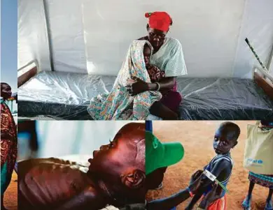  ?? Unicef ?? These images from the World Food Programme show the extent of the hunger problem in parts of South Sudan. Famine was declared yesterday in two counties of the world’s youngest nation, and UN agencies and charities say there is a calamity imminent...