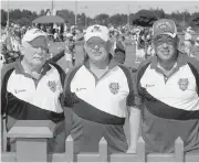  ??  ?? Wayne Wright, left, with Jim and Tom Roth from Ontario